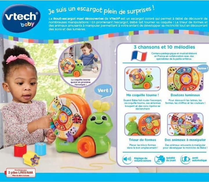 Immagine prodotto VTech Rouli-escargot maxi découvertes (Francese, 0.75 - 3 anni)
