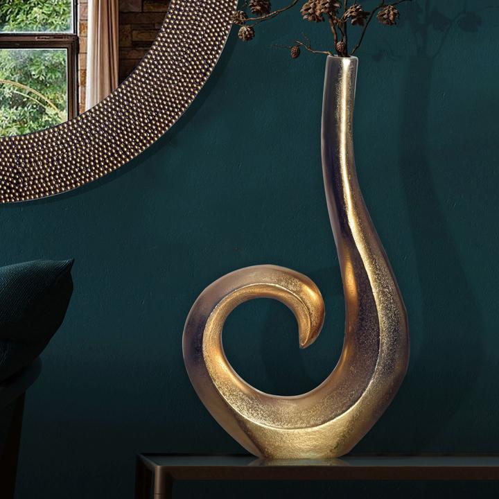 Actual product image FineBuy Vase Blumenvase 47 cm Aluminium Spirale Tischvase Wohndeko Dekovase (1x)