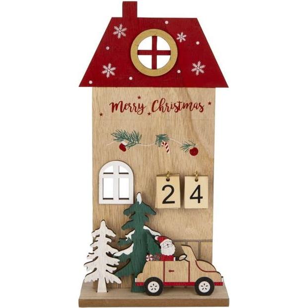 Thumbnail - MICA Living, Weihnachtsdeko, Adventscountdown Haus - ca. 16 x 5,5 x 32 cm