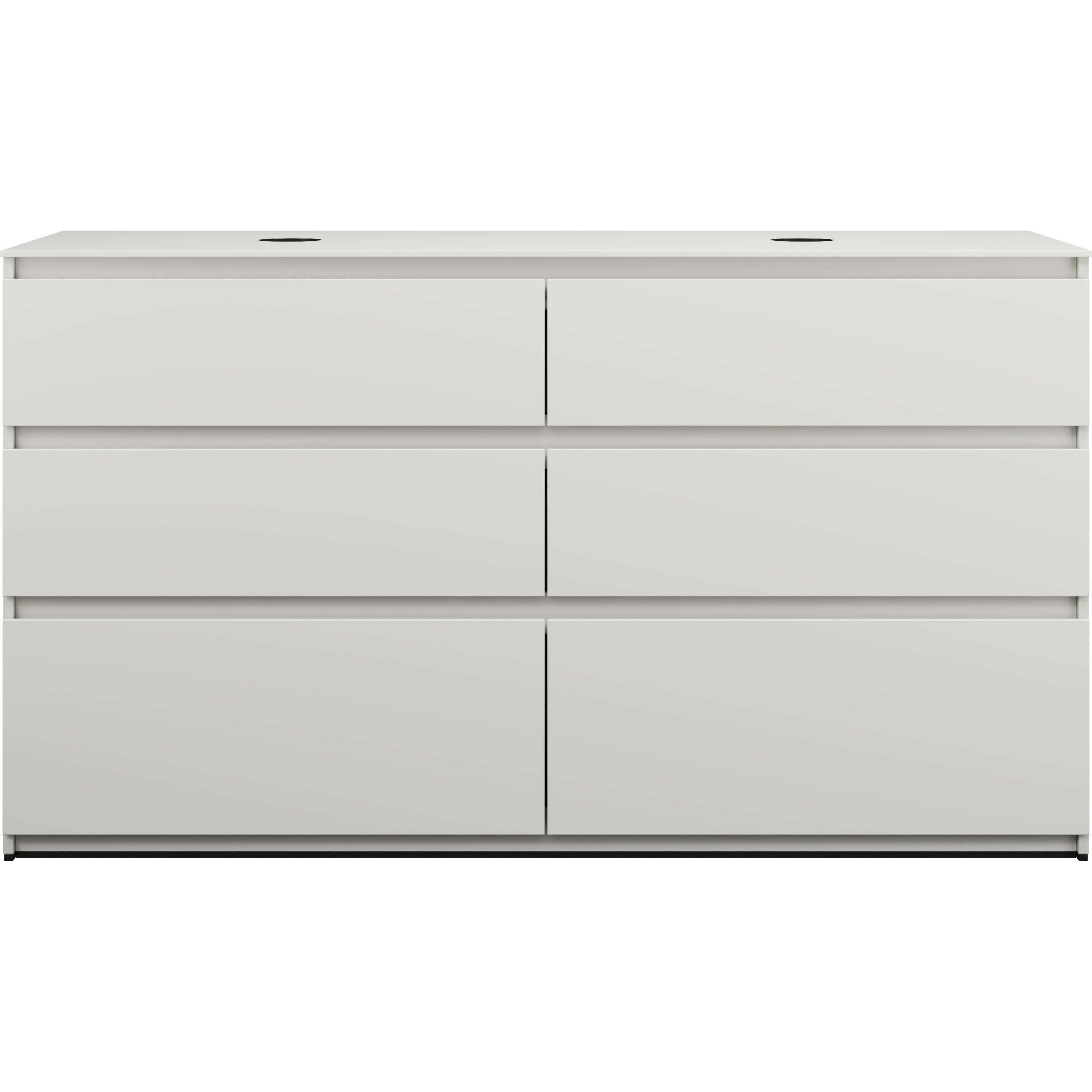 burgbad, Waschbeckenunterschrank, Lin20 Waschtischunterschrank inklusive Konsolenplatte, 2 Beckenausschnitte, 6 Auszüge,...