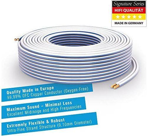 Image du produit HDgear Câble de haut-parleur 2,50mm² Blanc OFC (25 m, 2.50 mm²² mm)