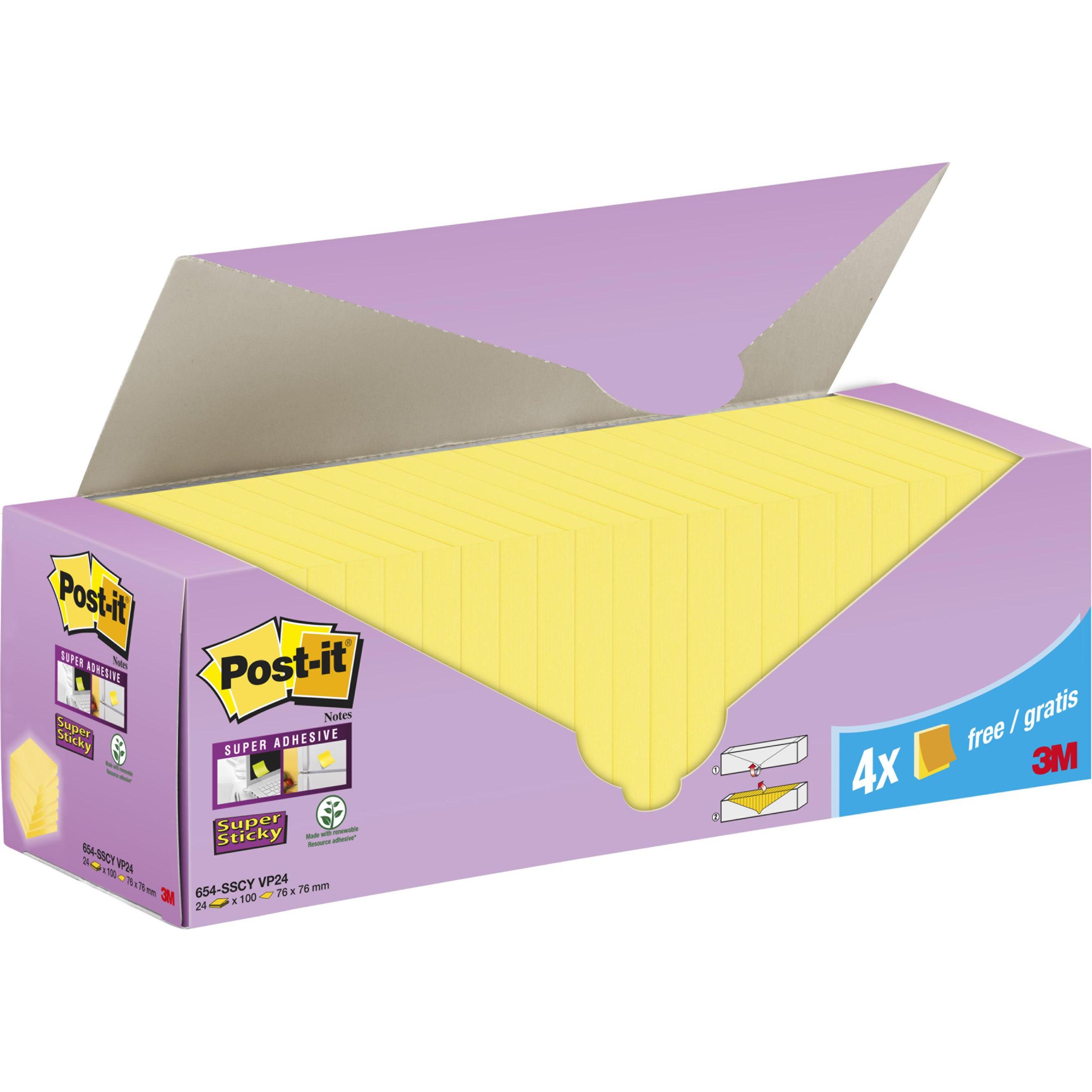 Thumbnail - Post-it, Haftnotiz, Super Sticky (76 x 76 mm)