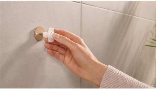 Actual product image tesa MOON WHITE Towel hook incl. adhesive solution without drilling