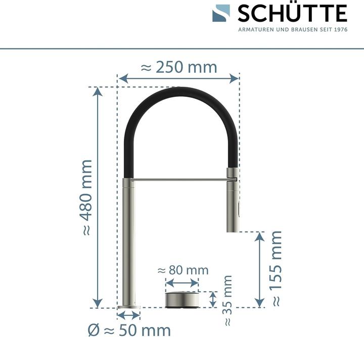 Produktbild Schütte Digitale wastafelarmatuur mit Smart Control, Soft-Touch-Schlauch, programmierbare Füllfunktion
