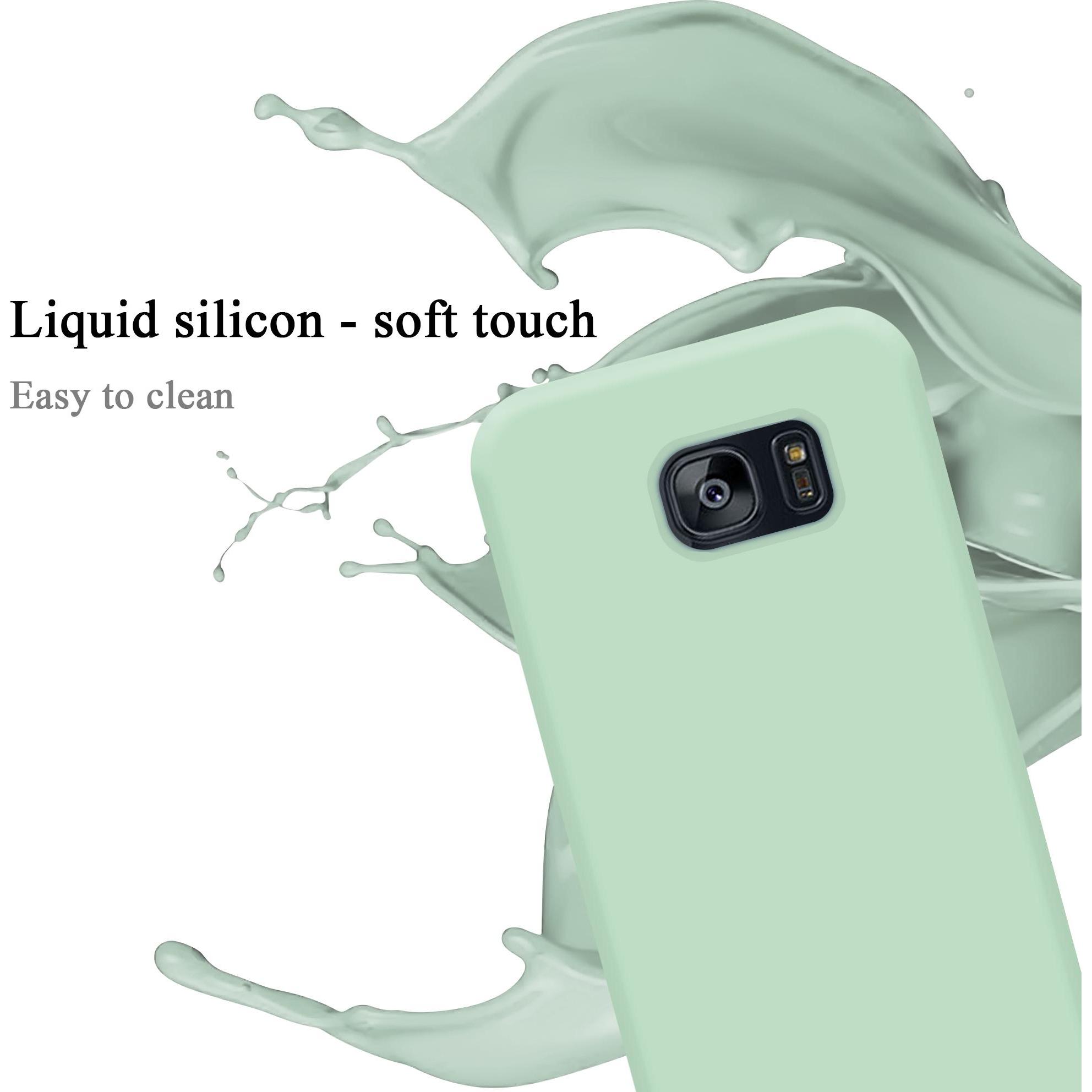 Thumbnail - Cadorabo TPU Liquid Silicone Case Cover (Samsung Galaxy S7 Edge), Smartphone Hülle, Grün