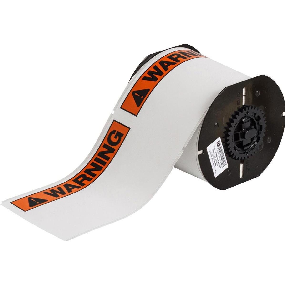 Brady, Etiketten, Black, Orange on White