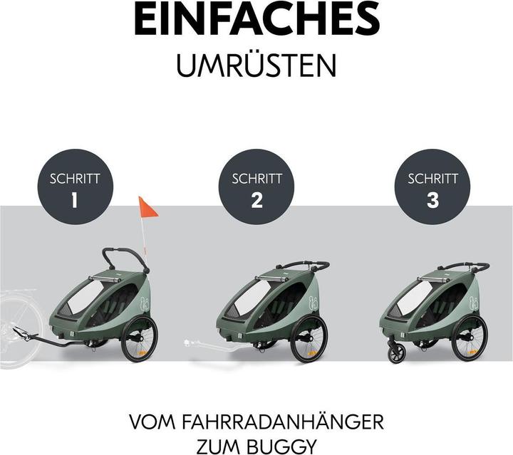 Produktbild Hauck 2in1 Fahrradanhänger Sparset Dryk Duo Plus