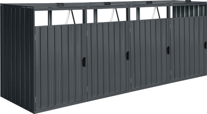 Axi Owen Box pour poubelles en métal anthracite 4x 240 L