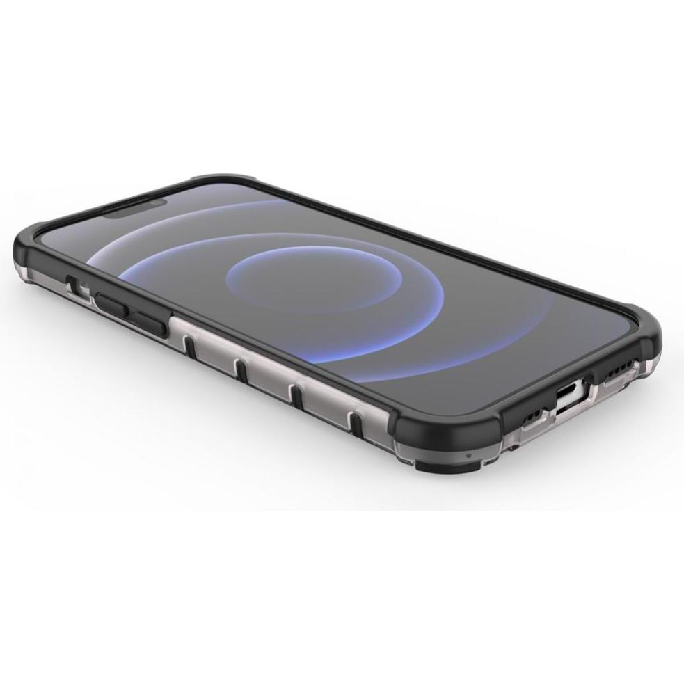 Thumbnail - Hurtel Honeycomb Case armor cover with TPU Bumper for iPhone 13 Pro black (Apple iPhone 13 Pro), Smartphone Hülle, Schwa...