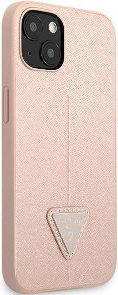 Immagine prodotto Guess GUHCP13SPSATLP Custodia rigida iPhone 13 mini 5,4 pollici Rosso/Rosa Logo SaffianoTriangolo (Apple iPhone 13 mini)