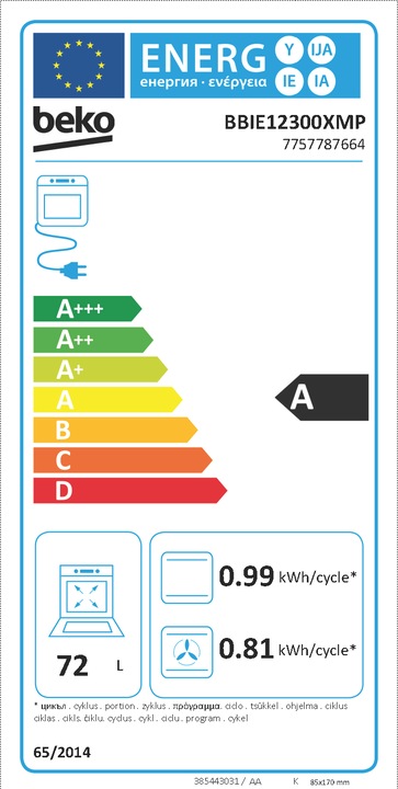 Energie-Label Beko BBIE12300XMP