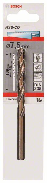 Actual product image Bosch Professional Zubehör Metal drill HSS-Co, DIN 338, 7.5 x 69 x 109 mm, 1-pack (7 mm)