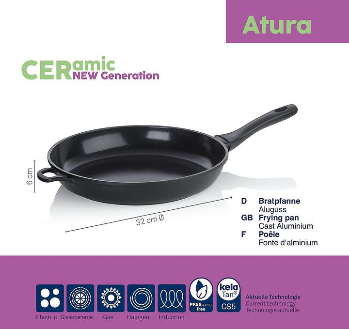 Image du produit Kela Atura Keramikpfanne (32 cm, Poêle à frire, Fonte d'aluminium)