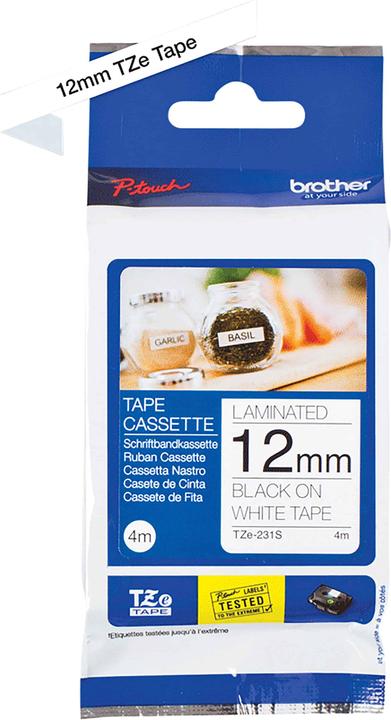 Actual product image Brother TZe-231S (1.20 cm, Black, White)