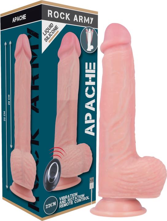 Produktbild Rock Army ROCKARMY - HARNESS + FLÃoeSSIGSILIKON VIBRATOR PREMIUM APACHE FERNBEDIENUNG 20.5 CM -O- 4.62 CM