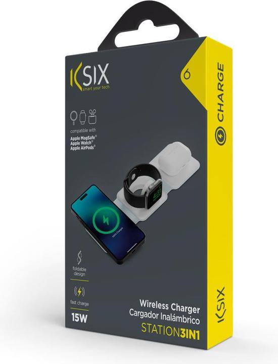 Actual product image KSIX 15 W 3in1 wireless charger (15 W)