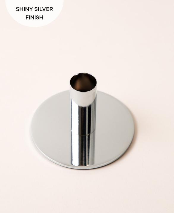Image du produit Esmée Bougeoir pour bougies sur tige argenté, H 6.5 cm x Ø 10 cm