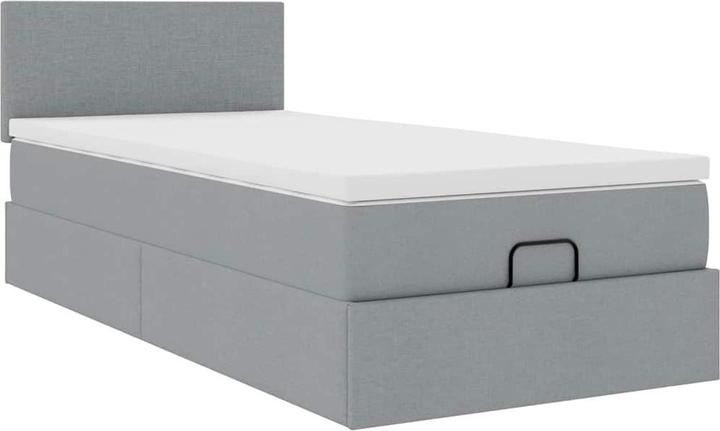 Immagine prodotto VidaXL Ottomana con materasso in tessuto grigio chiaro 90x190 cm (90 x 190 cm)
