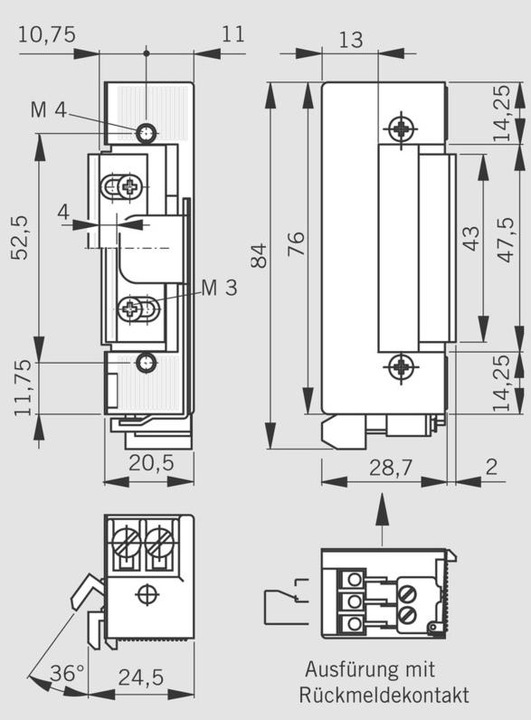 Produktbild Dormakaba Standard-Arbeitsstrom-Türöffner Serie Basic E (Indoor)