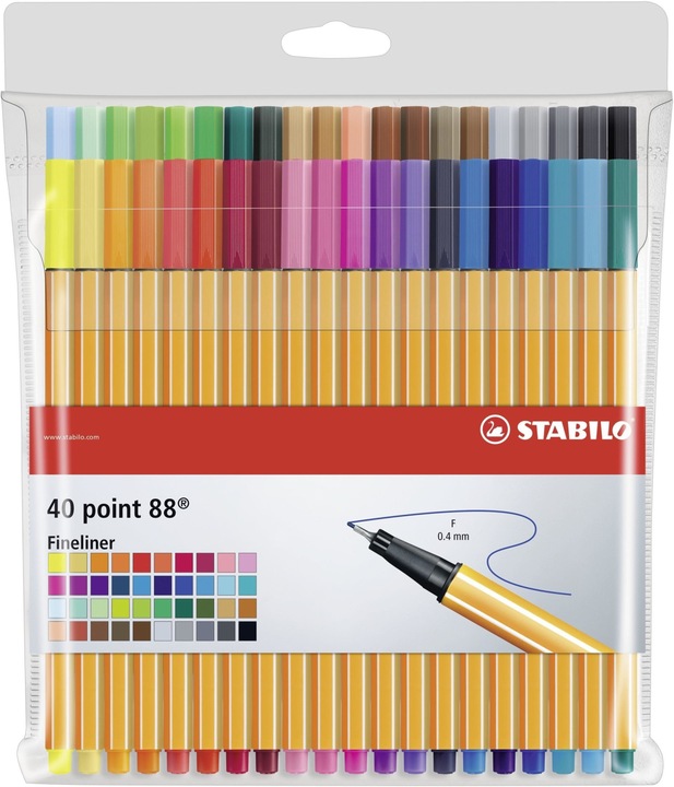 Produktbild STABILO point 88 Fineliner (Mehrfarbig, 40 x)
