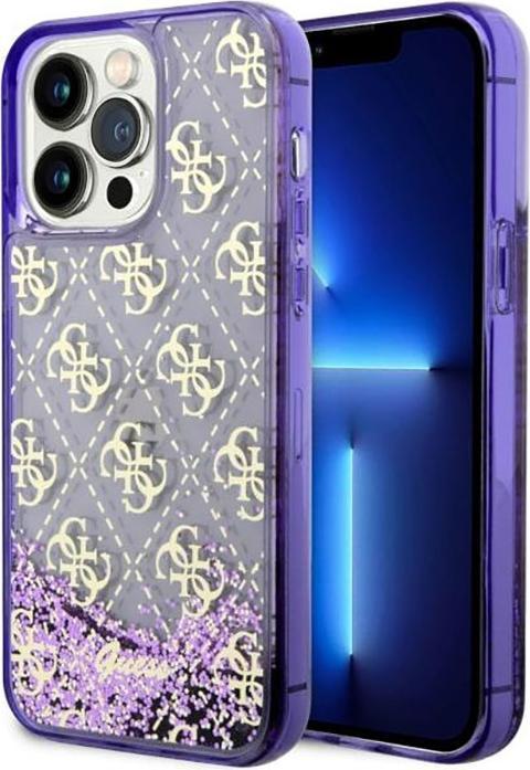 Produktbild Guess GUHCP14XLC4PSGU iPhone 14 Pro Max 6.7" purple/purple hardcase Liquid Glitter 4G Transculent (Apple iPhone 14 Pro Max)