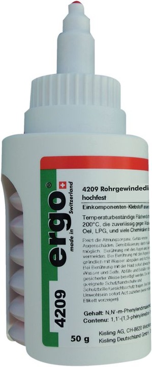 Actual product image Ergo Thread sealant high strength 4209 (0.05 kg, Red, 50 ml)