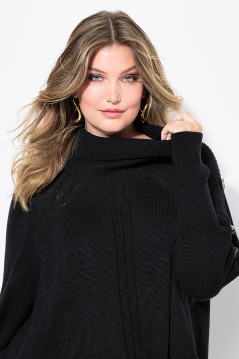 Produktbild Miamoda Pullover, Poncho-Style, Zopfmuster, Zipfelsaum (50, 52)