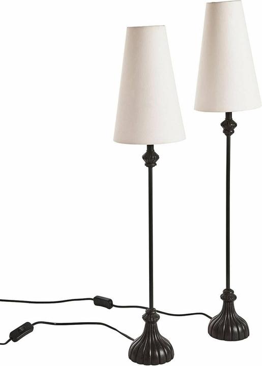 Produktbild Loberon Tischlampe 2er Set Ambrosse schwarz/creme (E27)