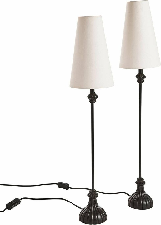 Actual product image Loberon Table lamp set of 2 Ambrosse black/cream (E27)