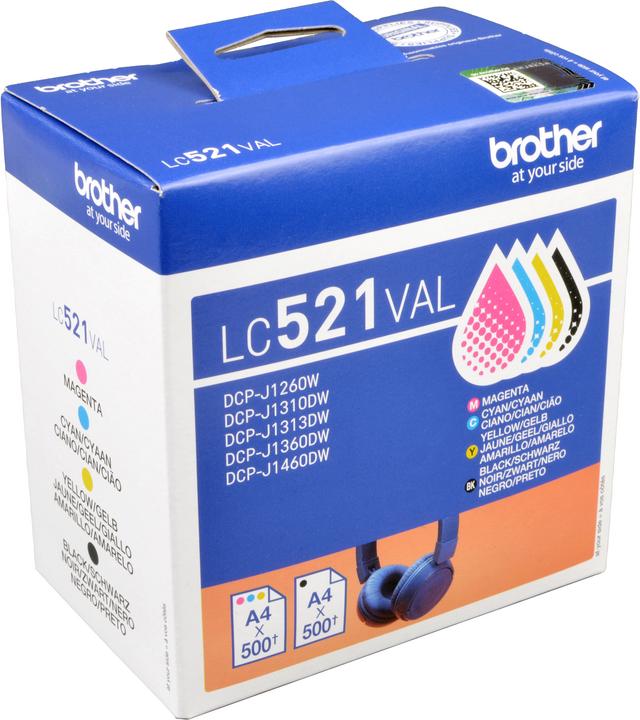 Actual product image Brother LC521VAL (M, C, Y, FC)