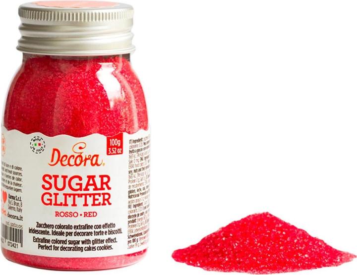 Actual product image Decora Sugar Crystals - Red (100g) (1 pcs.)