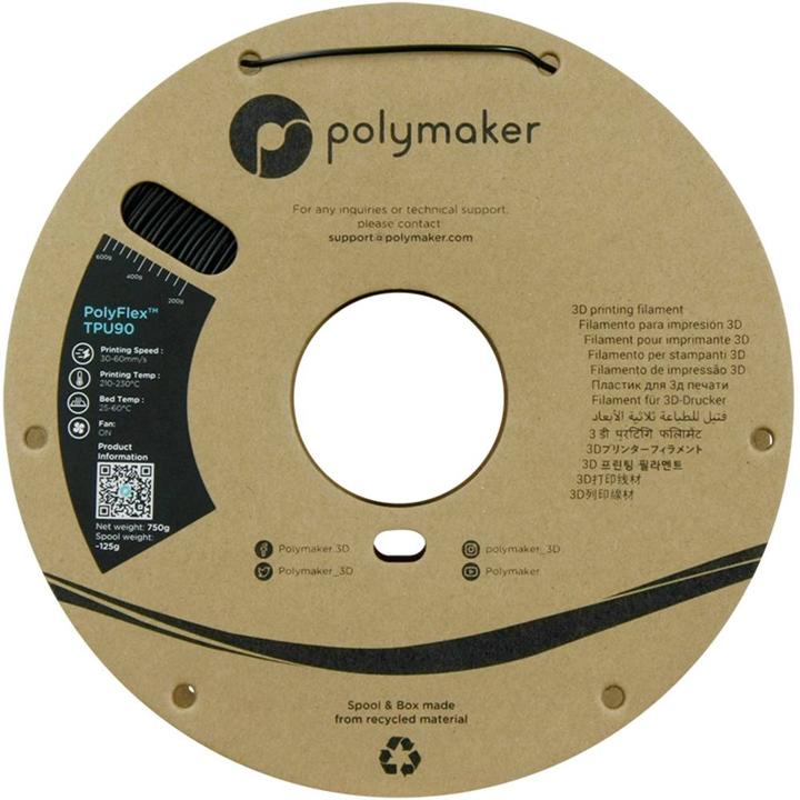 Actual product image Polymaker PolyFlex TPU-90A Black-1.75mm-750g (TPU, 1.75 mm, 750 g)