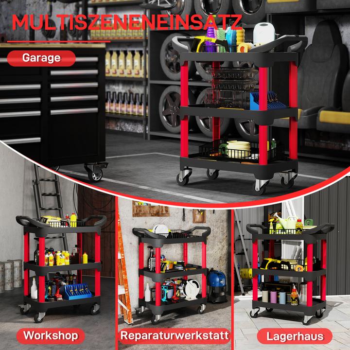 Image du produit Homcom Werkstattwagen Kunststoff Schwarz+Rot