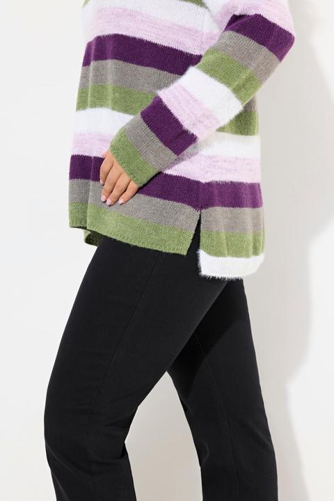 Actual product image Ulla Popken Striped Long Sleeve Turtleneck Sweater (46, 48)