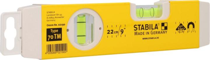 Actual product image Stabila Torpedo Spirit Level Type 70 TM Magnet System (23.50 cm)
