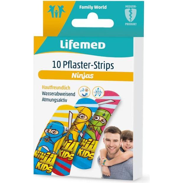 Thumbnail - Lifemed, Pflaster, Kinder Pflaster-Strips 6,0 cm x 1,7 cm Ninjas (10 x)