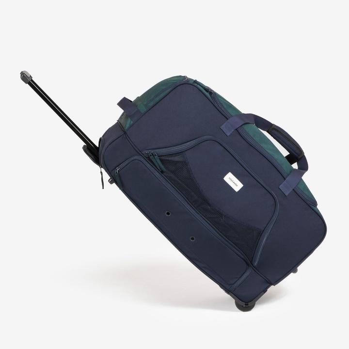 Produktbild Fouganza Transporttasche mit Rollen Trolley Reitzubehör 80 L grün/blau