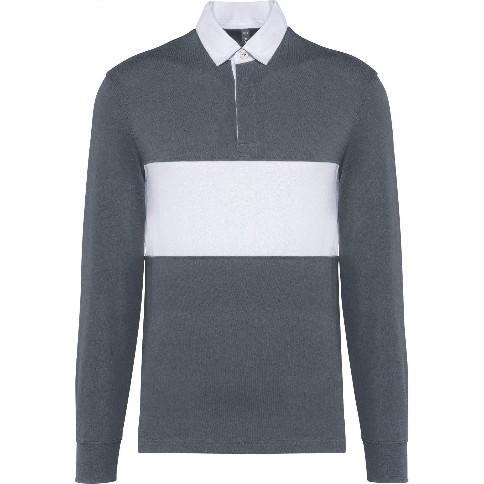 Proact, Herren, Shirt, Rugby-Poloshirt mit langen Ärmeln, Weiss, (XXL)
