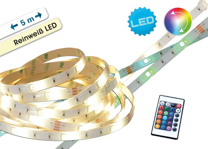 Näve LED Stripe RGB+wei 5m indoor (Blanc, Multicolore, 500 cm, Intérieur)