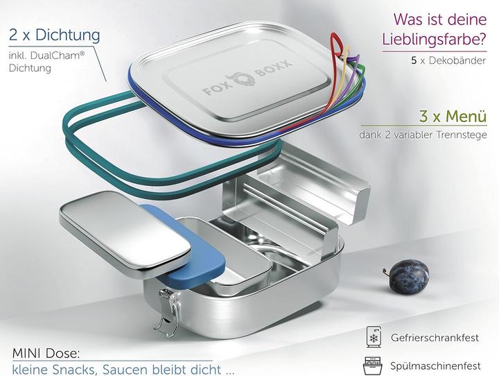 Actual product image Foxboxx Lunch box set with dividers