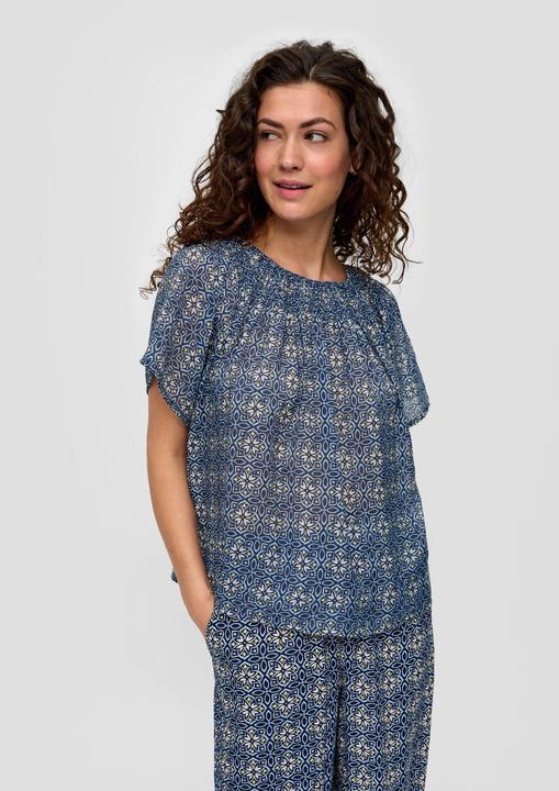 Actual product image S.Oliver Bluse Gemusterte Bluse im Relaxed Fit mit Smok-Detail (44)