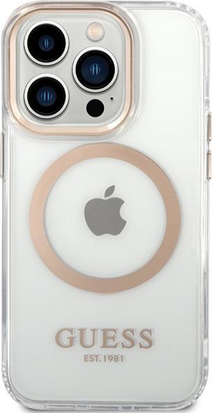 Immagine prodotto Guess custodia per iPhone 15 6,1" GUHMP15SHTRMD oro HC Magsafe Metal Outline (Apple iPhone 15)