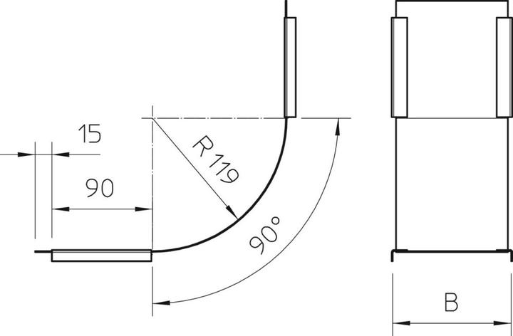 Actual product image OBO Bettermann OBO DBV 400 S A4 Cover for vertical bend 90Â° rising (40 cm)