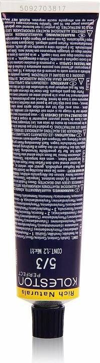 Wella Vopsea permanenta Professionals Koleston Perfect 5/3, Castaniu Deschis Auriu, 60ml (5, 3 Marron clair-or)