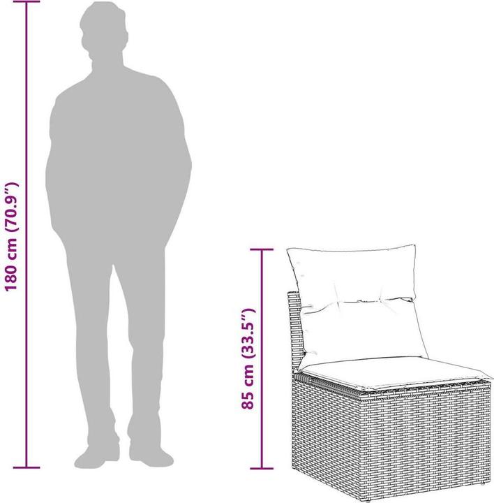 Actual product image vidaXL 5-piece garden sofa set with cushions Beige poly rattan acacia