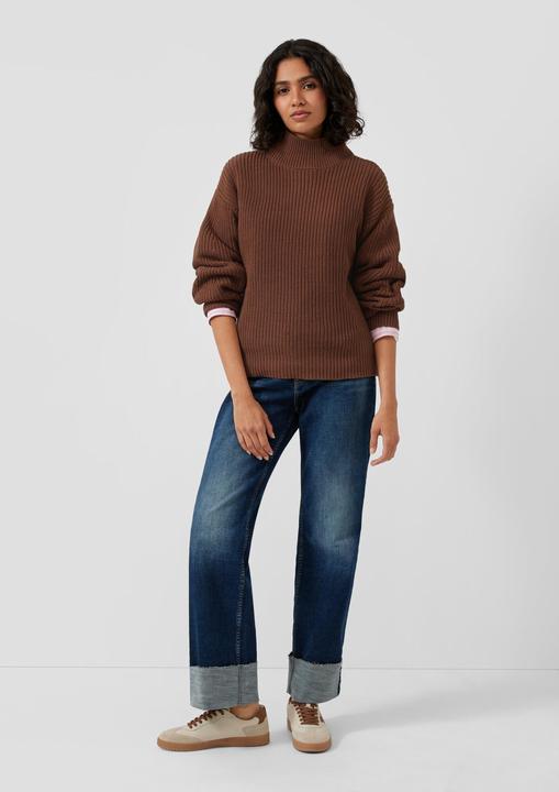 Produktbild s.Oliver Strickpullover Relaxed Fit Strickpullover mit Stehkragen (42)