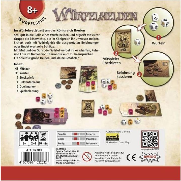 Actual product image Amigo Dice heroes, d (German, 2 - 4 Players)