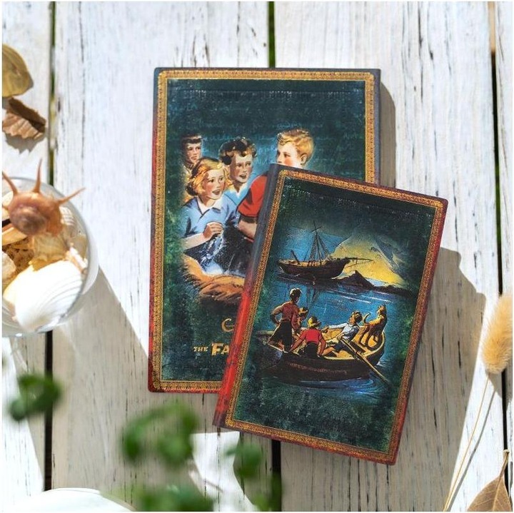 Actual product image Paperblanks Notebook The Five Friends 12 x 17 cm, Lined, Blue (12 x 17 cm, Lined, Soft cover)