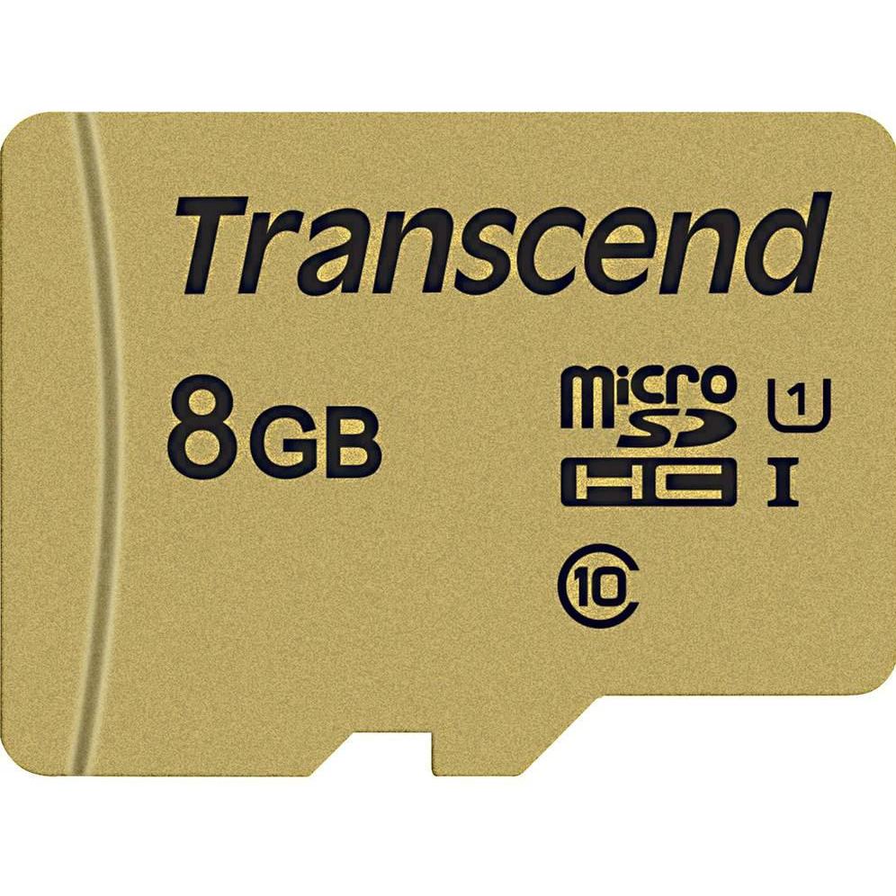Transcend 8GB UHS-I U1 SD CARD (8 GB, microSDXC, U1, UHS-I), Speicherkarte, Gold