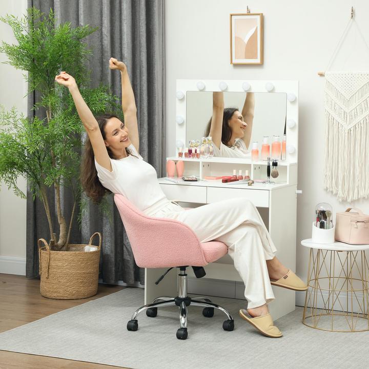 Produktbild Homcom Bürostuhl Polyester, Kunstleder Rosa